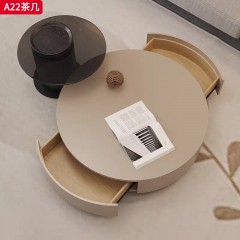 千匠一品 意式极简风格 （岩板可选）+环保中纤板+钢化玻璃 时尚优雅茶几A22-L