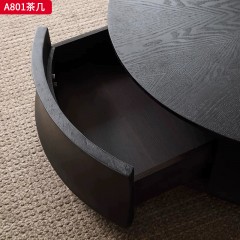 千匠一品 意式极简风格 环保中纤板+拼花木皮 时尚优雅茶几A801-L