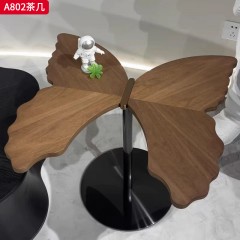 千匠一品 意式极简风格 环保中纤板贴拼花木皮 时尚优雅茶几A802-L