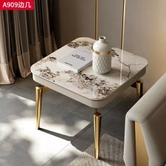 千匠一品 意式轻奢风格 岩板+环保中纤板+不锈钢脚架 时尚优雅边几A909-L