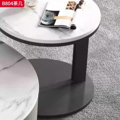 千匠一品 现代极简风格 岩板+环保中纤板+松木抽屉+碳素钢底座 时尚简约茶几B804-L