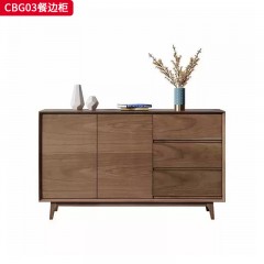 千匠一品 中古风格 多层实木板贴胡桃木皮 时尚简约1.2m 1.5m餐边柜CBG03-J
