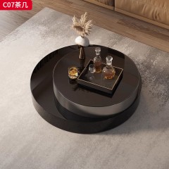 千匠一品 意式极简风格 不锈钢+玻璃 时尚简约茶几组合C07-J