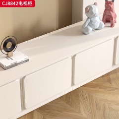 千匠一品 法式奶油风格 中纤板+烤漆+优质五金配件 时尚优雅茶几 电视柜CJ8842-J