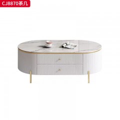 千匠一品 现代轻奢风格 岩板+环保中纤板+不锈钢脚架 时尚简约茶几 电视柜 边柜CJ8870-J
