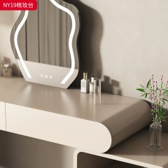 千匠一品 法式奶油风格 E1级环保中纤板+烤漆+松木抽屉 时尚优雅梳妆台NY19-L