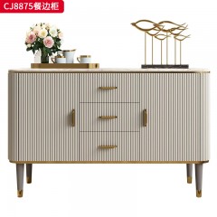 千匠一品 意式轻奢风格 岩板+环保中纤板+不锈钢镀金 时尚简约餐边柜CJ8875-J