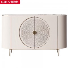 千匠一品 意式轻奢风格 岩板+环保中纤板+不锈钢镀金 时尚简约餐边柜CJ8877-J
