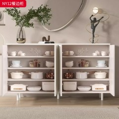 千匠一品 法式奶油风格 E1级环保中纤板+烤漆+松木抽屉 时尚优雅餐边柜NY12-L