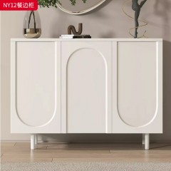 千匠一品 法式奶油风格 E1级环保中纤板+烤漆+松木抽屉 时尚优雅餐边柜NY12-L