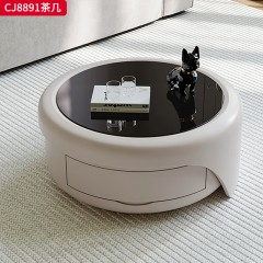 千匠一品 法式奶油风格 环保中纤板+烤漆工艺 时尚优雅茶几CJ8891-J