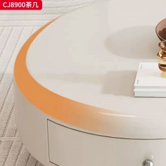 千匠一品 法式奶油风格 环保中纤板+烤漆工艺+钢化玻璃 时尚优雅茶几组合 电视柜CJ8900-J
