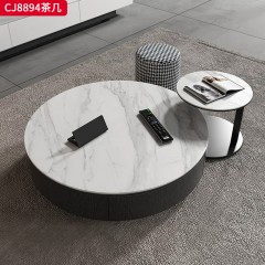 千匠一品 意式极简风格 岩板+环保中纤板+碳素钢脚架 时尚优雅茶几  电视柜CJ8894-L