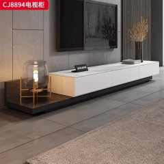 千匠一品 意式极简风格 岩板+环保中纤板+碳素钢脚架 时尚优雅茶几  电视柜CJ8894-L