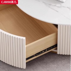 千匠一品 意式极简风格 岩板+环保中纤板+烤漆工艺+钢化玻璃 时尚优雅茶几CJ8898-L