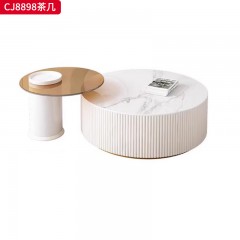 千匠一品 意式极简风格 岩板+环保中纤板+烤漆工艺+钢化玻璃 时尚优雅茶几CJ8898-L