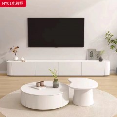 千匠一品 现代奶油风格 E1级环保中纤板+烤漆 时尚简约电视柜NY01-L