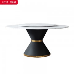 千匠一品 意式轻奢风格 岩板+不锈钢钛金封釉 时尚优雅餐桌JJY1T17-L