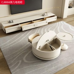 千匠一品 法式奶油风格 环保中纤板+烤漆工艺 时尚大气茶几组合 电视柜CJ8904-J