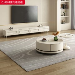 千匠一品 法式奶油风格 环保中纤板+烤漆工艺 时尚大气茶几组合 电视柜CJ8904-J