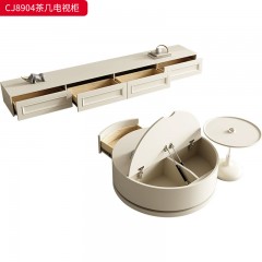 千匠一品 法式奶油风格 环保中纤板+烤漆工艺 时尚大气茶几组合 电视柜CJ8904-J