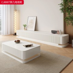 千匠一品 法式奶油风格 环保中纤板+烤漆工艺 时尚优雅茶几 电视柜CJ8907-J