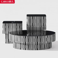 千匠一品 现代极简风格 钢化玻璃 时尚大气茶几组合CJ8915-J