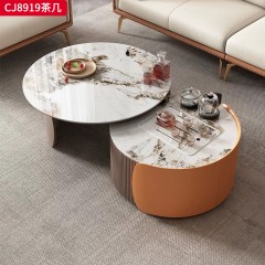 千匠一品 意式极简风格 岩板+环保中纤板+烤漆工艺 时尚简约茶几组合CJ8919-J