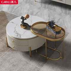 千匠一品 现代轻奢风格 岩板+环保中纤板+不锈钢脚架 时尚简约茶几 电视柜CJ8911-J