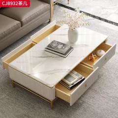 千匠一品 意式轻奢风格 岩板+环保中纤板+不锈钢脚架 时尚优雅茶几 电视柜 边柜CJ8932-J