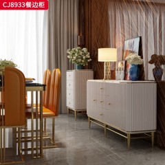 千匠一品 意式轻奢风格 岩板+环保中纤板+不锈钢脚架 时尚优雅餐边柜CJ8933-J