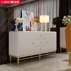 千匠一品 意式轻奢风格 岩板+环保中纤板+不锈钢脚架 时尚优雅餐边柜CJ8933-J