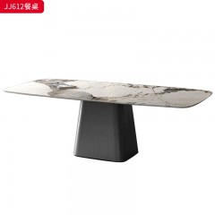 千匠一品 意式轻奢风格 岩板+不锈钢底座 时尚优雅餐桌JJ609-L