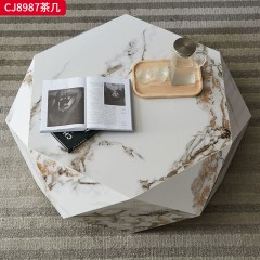 千匠一品 意式极简风格 岩板+环保中纤板 时尚优雅茶几CJ8987-L