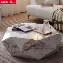千匠一品 意式极简风格 岩板+环保中纤板 时尚优雅茶几CJ8987-L