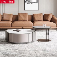千匠一品 意式轻奢风格 环保中纤板+烤漆工艺+不锈钢底座 时尚优雅茶几CJ8977-L