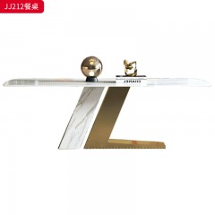 千匠一品 意式轻奢风格 岩板+不锈钢钛金封釉 时尚大气餐桌JJ212-J