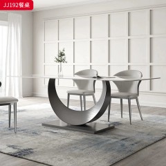 千匠一品 意式轻奢风格 岩板+不锈钢钛金封釉 时尚优雅餐桌JJ192-L