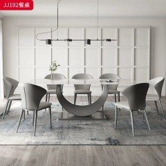 千匠一品 意式轻奢风格 岩板+不锈钢钛金封釉 时尚优雅餐桌JJ192-L