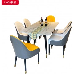千匠一品 现代轻奢风格 岩板+不锈钢钛金封釉 时尚简约餐桌JJ086-L