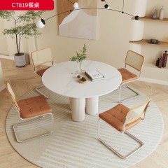 千匠一品 意式极简风格 E1板烤漆+岩板 时尚简约餐桌CT819-J