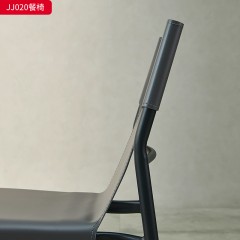 千匠一品 意式极简风格 马鞍皮+碳素钢 时尚简约餐椅JJ020-J