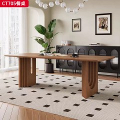 千匠一品 中古风格 实木 时尚大气餐桌CT705-L