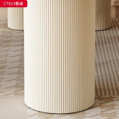 千匠一品 法式奶油风格 岩板+环保中纤板烤漆 时尚优雅餐桌CT813-L