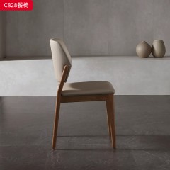 千匠一品 北欧风格 PU皮+高密度海绵+橡木 时尚简约餐椅C828-J