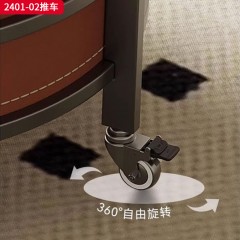 千匠一品 意式极简风格 不锈钢架+马鞍皮 时尚简约推车2401-02-J