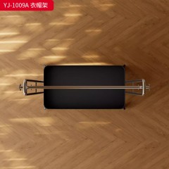 千匠一品 意式极简风格 不锈钢+马鞍皮托盘 时尚简约移动衣帽架YJ-1009A-J