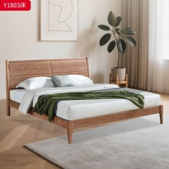 千匠一品 北欧风格 白蜡木实木+松木静音床板 时尚大气床Y1803-L