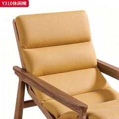 千匠一品 北欧风格 北美白蜡木+科技布+高密度海绵 时尚大气休闲椅Y310-L