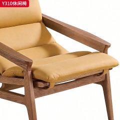 千匠一品 北欧风格 北美白蜡木+科技布+高密度海绵 时尚大气休闲椅Y310-L